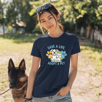 Load image into Gallery viewer, &quot;Save A Life, Adopt A Pet&quot;  T-shirt or Hoodie
