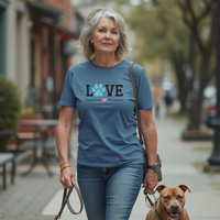 Load image into Gallery viewer, Love T-Shirt with Paw Design – Unisex Comfort Fit Tee