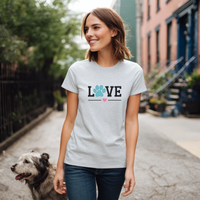 Load image into Gallery viewer, Love T-Shirt with Paw Design – Unisex Comfort Fit Tee