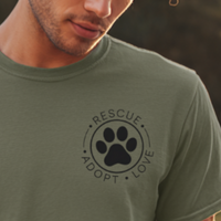 Load image into Gallery viewer, Rescue Adopt Love T-Shirt – Soft &amp; Eco-Friendly Unisex Tee